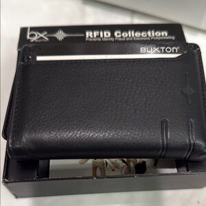 Buxton men’s trifold  RFID Secure Black Wallet